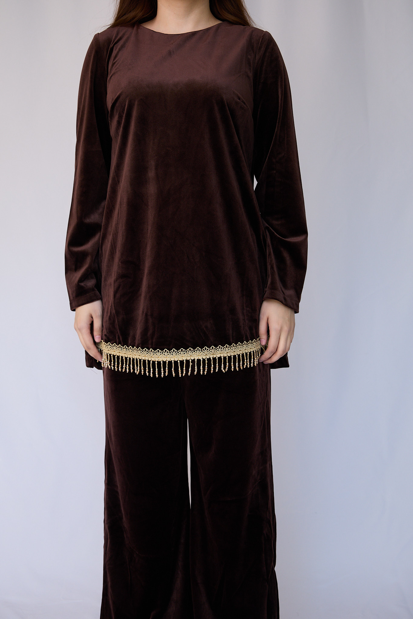 Malohat — jigarrang (tilla dantel etak) 4